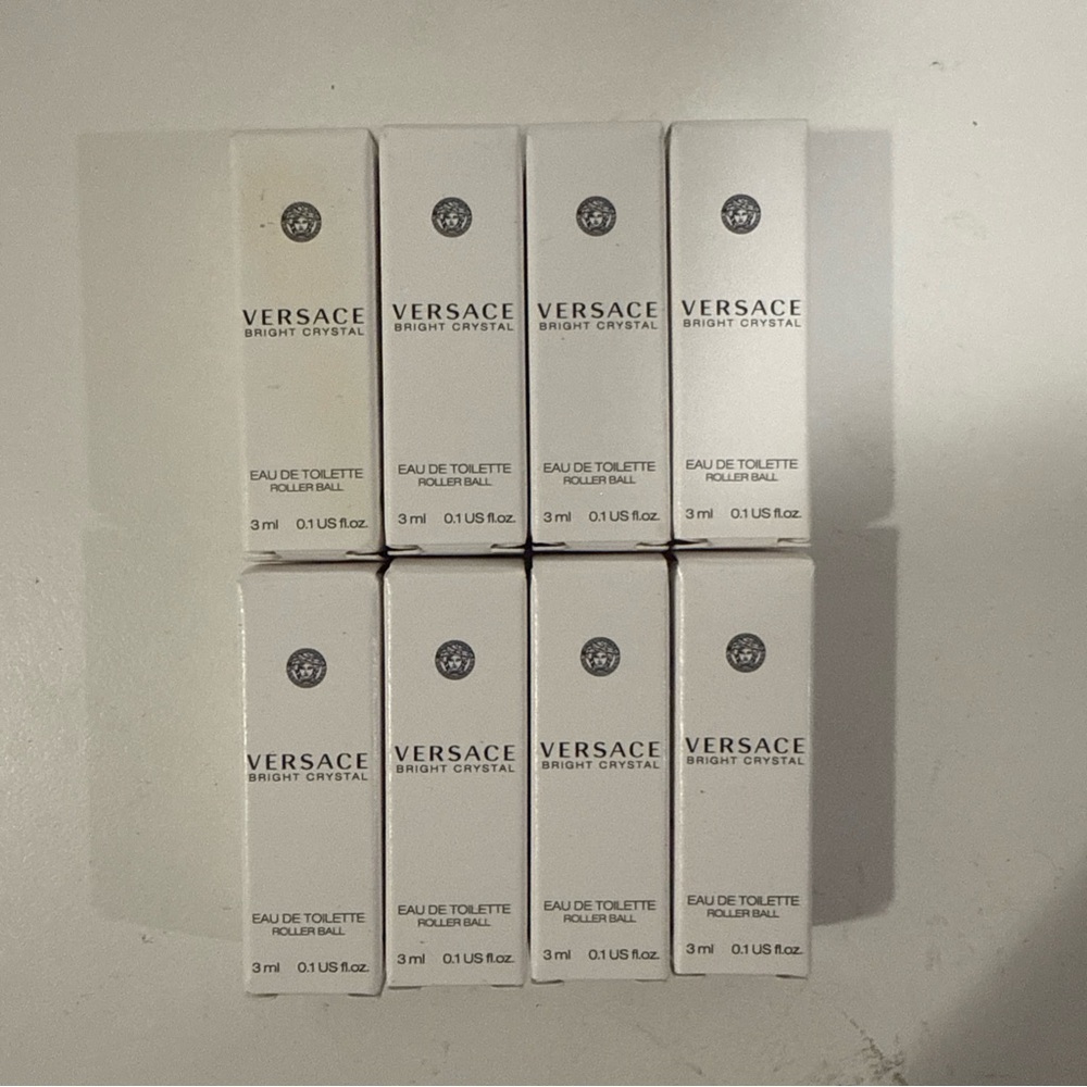 8PC VERSACE Bright Crystal Eau de Toilette Fragrance Rollerball 3ml/each